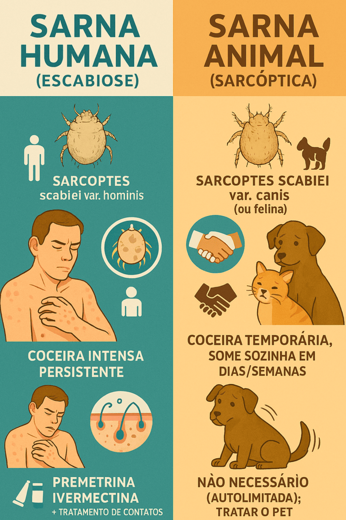 Confira as diferen&ccedil;as da sarna humana para a animal