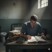 Livros para ler na prisão - Imagem gerada por IA (Gemini, Google)