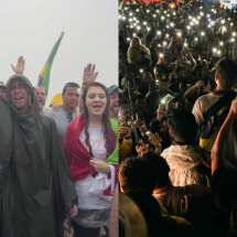 Nikolas caminha sob chuva e diz ter 'acordado milhares' de apoiadores - Reprodução/Redes Sociais