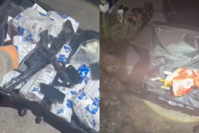 Além dos fuzis, foram apreendidos duas pistolas calibre 9 mm, um revólver, cinco granadas explosivas e grande quantidade de munições -  (crédito: PMMG/Reprodução)