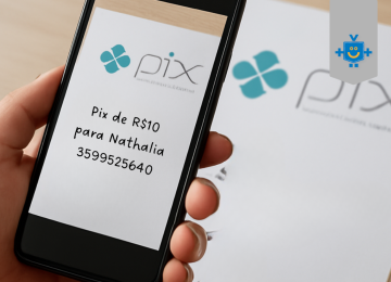 Imagem gerada por IA | Mão segurando celular enquanto captura uma foto de um papel com dados de transferência Pix. -  (crédito: Reprodução Educando Seu Bolso)