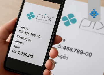 Imagem gerada por IA | Mão segurando celular enquanto captura uma foto de um papel com dados de transferência Pix.
 -  (crédito: Reprodução Educando Seu Bolso )