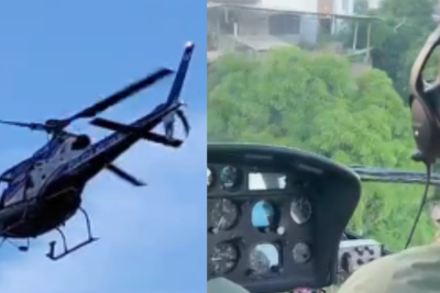 O homem alegou ter corrido da PM porque ficou assustado com a presença da aeronave sobrevoando -  (crédito: PMMG/Reprodução)