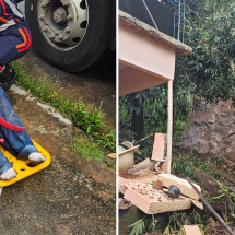 Deslizamento de pedreira atinge casa e soterra mulher em Juiz de Fora - Divulgação/CBMMG