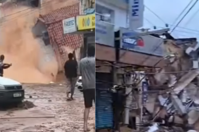 Além dos danos estruturais e comerciais, as chuvas já deixaram ao menos quatro mortos -  (crédito: Reprodução/Redes Sociais )