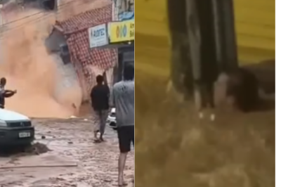 A água afetou ainda estruturas de imóveis públicos, onde os atendimentos foram interrompidos -  (crédito: Reprodução/Redes Sociais )