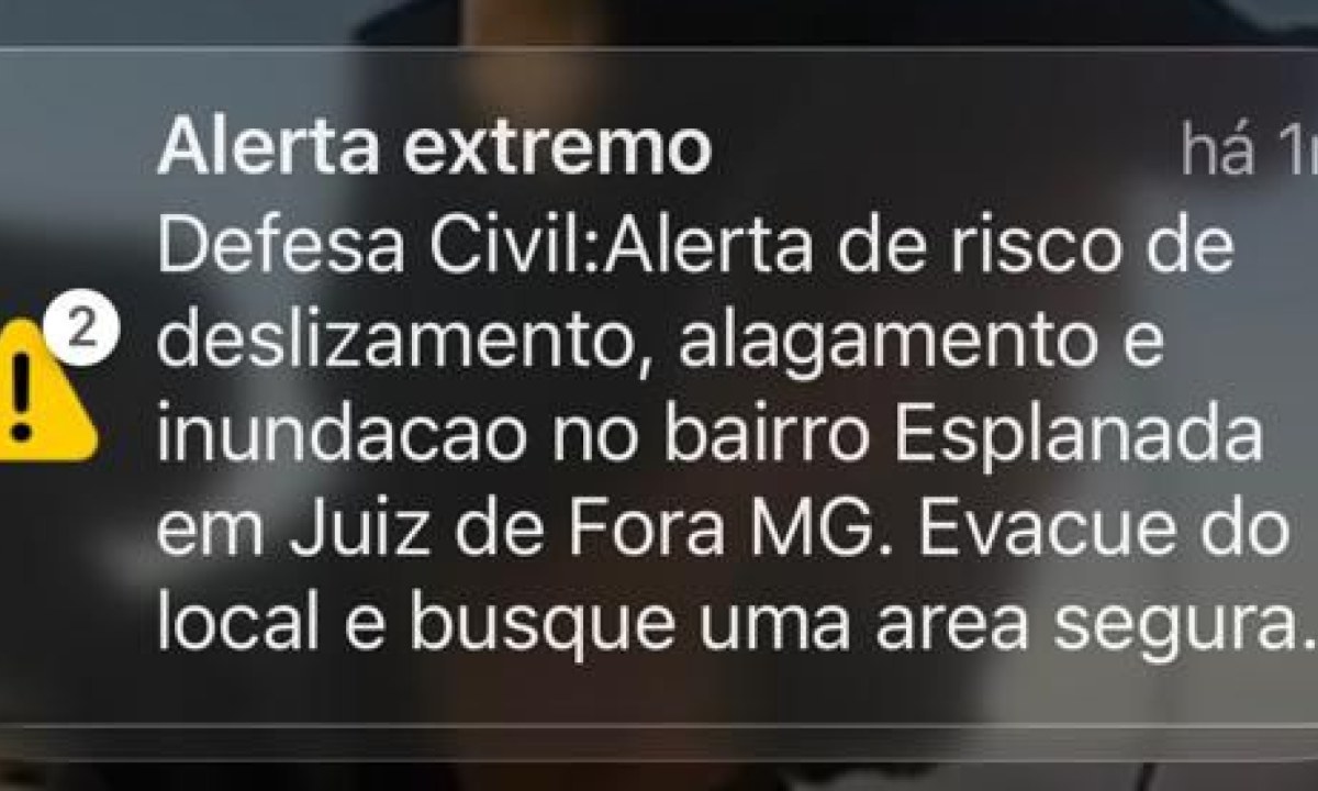 Alerta extremo para risco de deslizamentos, alagamentos e inunda&ccedil;&otilde;es em bairro de Juiz de Fota