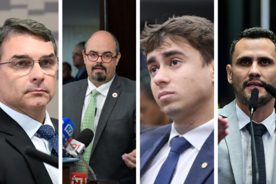 Crise no PL. Flávio, SImões, Nikolas Ferreira e Cleitinho -  (crédito: AGENCIA BRASIL/REPRODUÇÃO)
