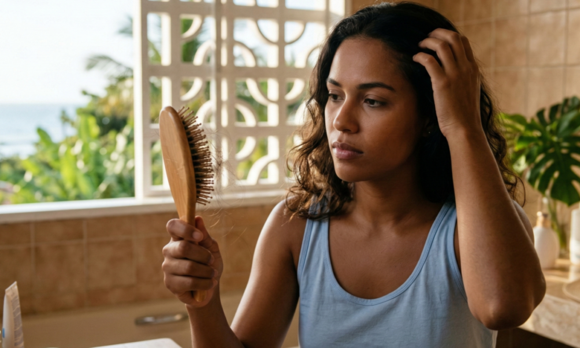 Calor, sol e suor: por que o cabelo cai mais no verão -  (crédito: Tupi)