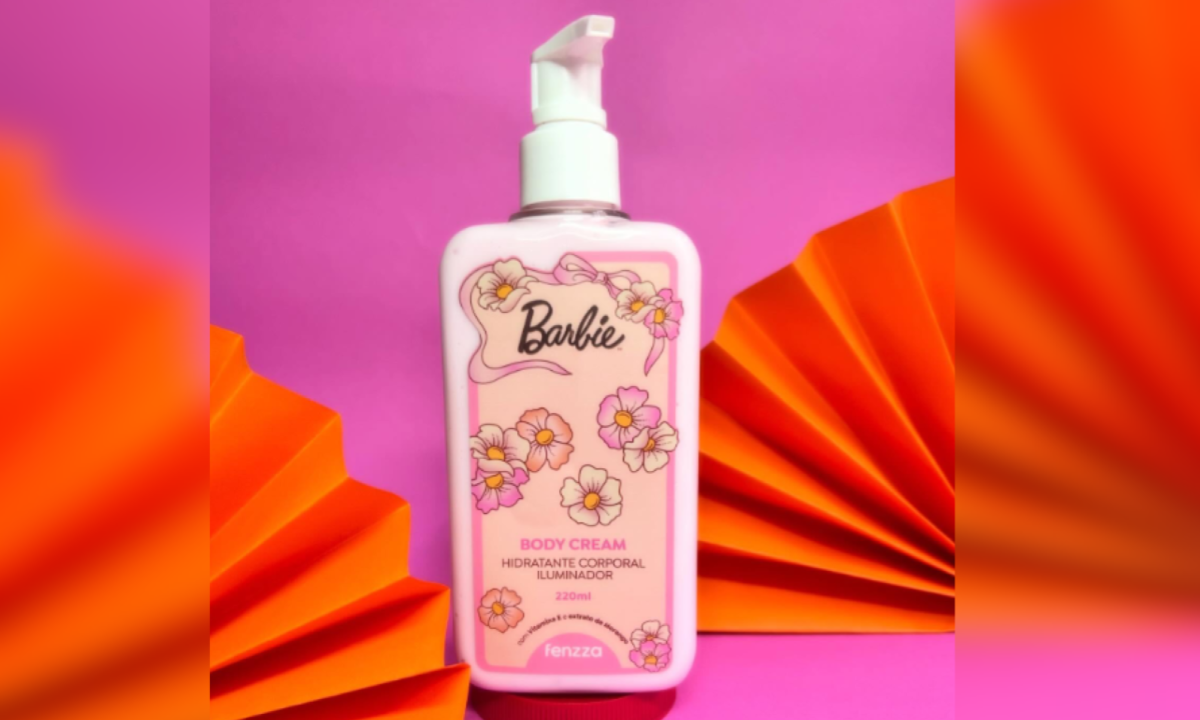 Body cream hidratante corporal iluminador Barbie, da Fenzza