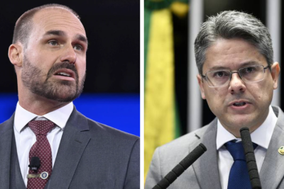 Eduardo Bolsonaro e Alessandro Vieira -  (crédito: AGENCIA SENADO)