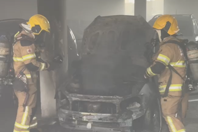 Apesar do susto, não houve registro de vítimas no incêndio que atingiu concessionária nesta manhã de quarta-feira  -  (crédito: Corpo de Bombeiros/Reprodução)