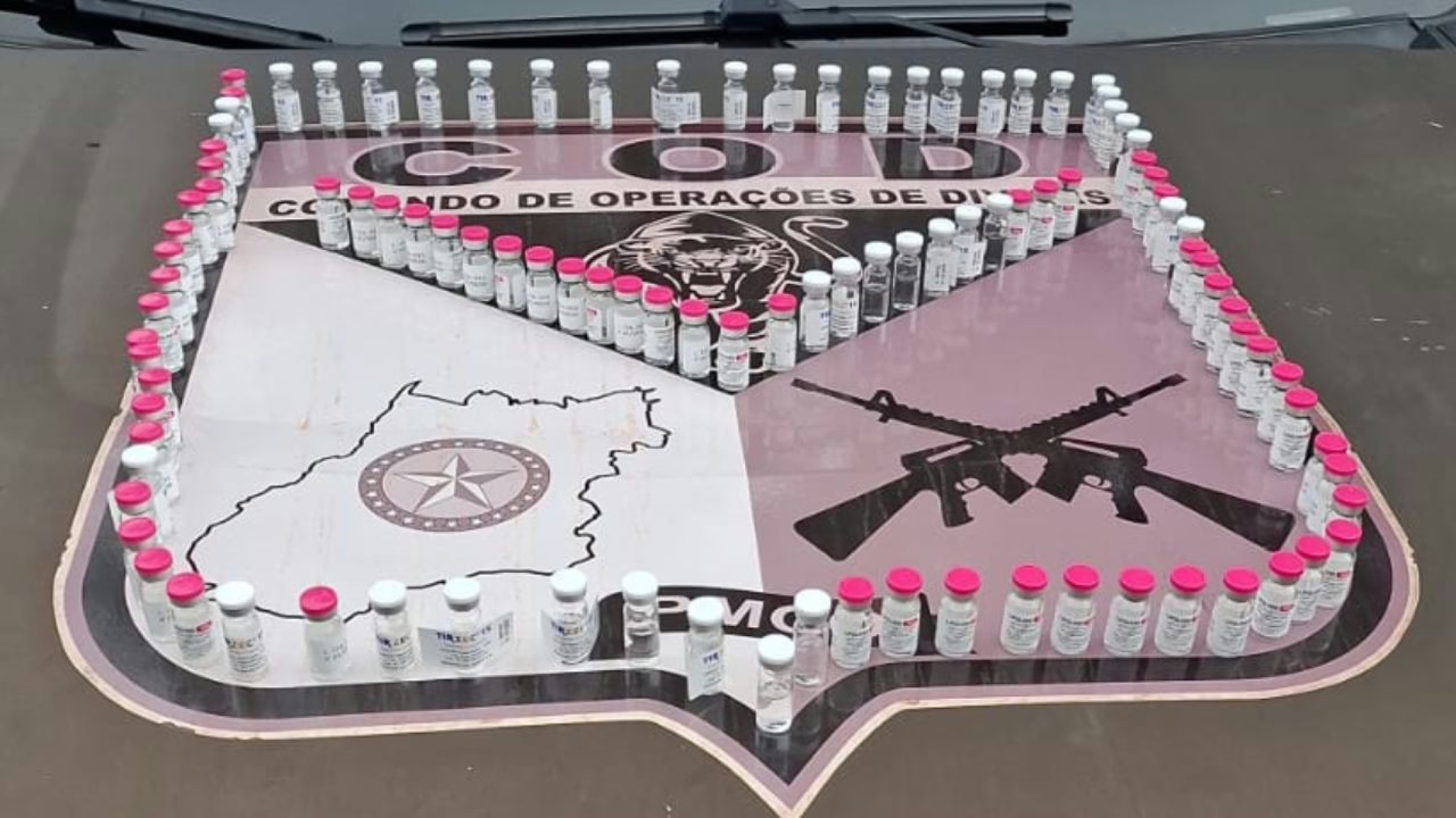 Quase 180 ampolas de emagrecedor s&atilde;o apreendidas em Prata -  (crédito: Divulga&ccedil;&atilde;o/PMMG)