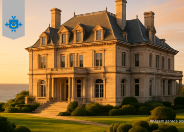 Casa gerada por inteligência artificial simbolizando a alteração exagerada em fotos de venda de imóveis.  -  (crédito: Reprodução Educando Seu Bolso | Imagem gerada por IA )