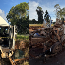 Batida entre caminhão e caminhonete deixa um morto em MG - Corpo de Bombeiros/Reprodução