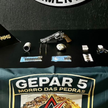 Suspeito ligado à organização do "Timtim" é preso com arma e drogas em BH - PMMG/Reprodução