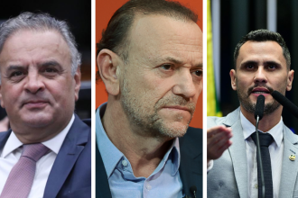 Aecio Neves, Edinho Silva e Cleitinho -  (crédito: /REPRODUÇÃO)