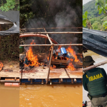 MG: cinco pontos de garimpo ilegal são destruídos no Rio das Velhas - PMMG/Reprodução