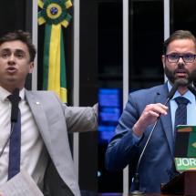 Nikolas chama senador do PL de ‘vagabundo’ após embate sobre dosimetria - Bruno Spada / Câmara dos Deputados Carlos Moura/Agência Senado