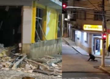 O assalto ao banco aconteceu por volta das 3h, na madrugada desta sexta-feira (10/4) -  (crédito: Redes Sociais/Reprodução)
