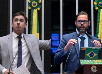  Em mensagem enviada a um grupo de WhatsApp da oposição, Nikolas chegou a chamar o colega de 'vagabundo' -  (crédito: Bruno Spada / Câmara dos Deputados Carlos Moura/Agência Senado)