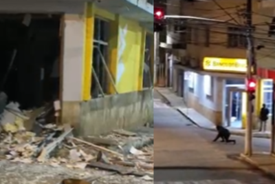 O assalto ao banco aconteceu por volta das 3h, na madrugada desta sexta-feira (10/4) -  (crédito: Redes Sociais/Reprodução)