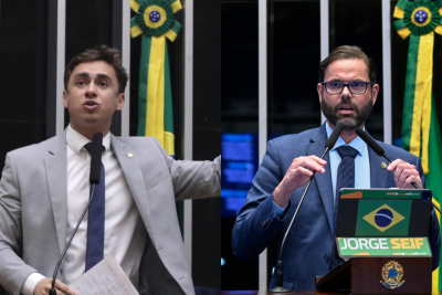  Em mensagem enviada a um grupo de WhatsApp da oposição, Nikolas chegou a chamar o colega de 'vagabundo' -  (crédito: Bruno Spada / Câmara dos Deputados Carlos Moura/Agência Senado)
