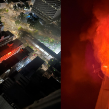 Vídeo flagra incêndio em apartamento no Santo Agostinho, em BH - Corpo de Bombeiros/Reprodução