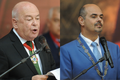 Prefeito Angelo Oswaldo e o governador Mateus Simões marcaram divergência sobre o papel dos militares
 -  (crédito: Alexandre Guzanshe/EM/D.A Press)