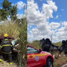 Homem morre ao bater de frente com caminhão carregado de creme de leite - Corpo de Bombeiros/Reprodução