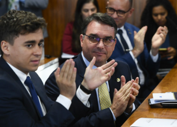 Nikolas sai em defesa de Fl&aacute;vio Bolsonaro e critica "condena&ccedil;&otilde;es precipitadas"
 -  (crédito: Marcos Oliveira/Ag&ecirc;ncia Senado)