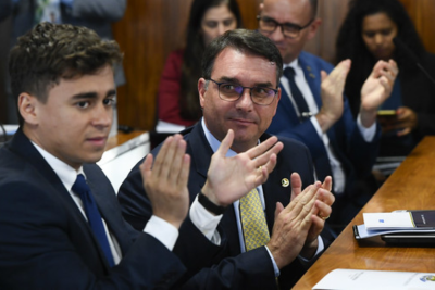 Nikolas sai em defesa de Fl&aacute;vio Bolsonaro e critica "condena&ccedil;&otilde;es precipitadas"
 -  (crédito: Marcos Oliveira/Ag&ecirc;ncia Senado)