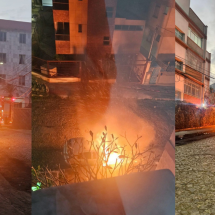 Vídeo: homem ateia fogo em carro no Salgado Filho, em BH - Corpo de Bombeiros/Reprodução