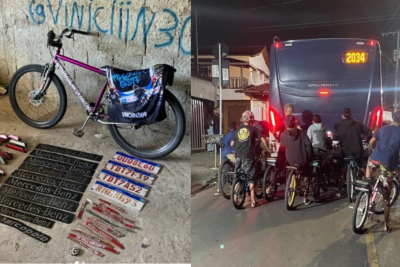 A prática coloca em risco não apenas a vida dos adolescentes, mas também a segurança de passageiros, motoristas e demais usuários das vias -  (crédito: Redes Sociais/Reprodução)