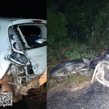 MG: motociclista fratura perna e tem dedo amputado em colisão frontal - PMRv/Reprodução