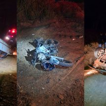 MG: adolescente sem CNH fica ferido após bater moto em dois carros - Corpo de Bombeiros/Reprodução