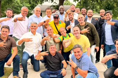Encontro de parlamentares e pré-candidatos com Eduardo Bolsonaro -  (crédito: Reprodução/Redes Sociais)