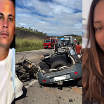 Carro que partiu ao meio era de suspeito de matar namorada horas antes - Redes Sociais/Reprodução