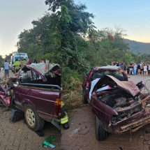 MG: mulher morre em acidente entre carro e ônibus em São Thomé das Letras - Corpo de Bombeiros/Reprodução
