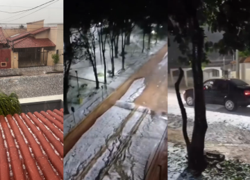 Abaeté, Nova Era, Alvinópolis e Ilicínea registraram queda de pedras de gelo -  (crédito: Redes Sociais/Reprodução)