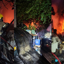 MG: incêndio atinge depósito de recicláveis em residência; veja imagem - Corpo de Bombeiros/Reprodução