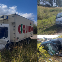 Carro perde controle em curva e provoca tragédia em MG - Corpo de Bombeiros/Reprodução