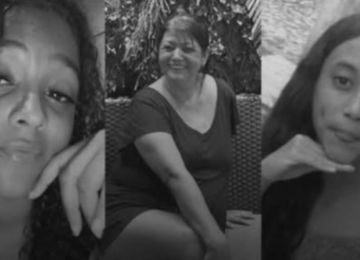 Nathielly Faria, de 16 anos; Ione Ferreira Costa, de 56; e Emanuelly Geovanna, de 14, foram vítimas do triplo homicídio ocorrido em uma padaria em Ribeirão das Neves, na Grande BH -  (crédito: Reprodução/Redes Sociais)