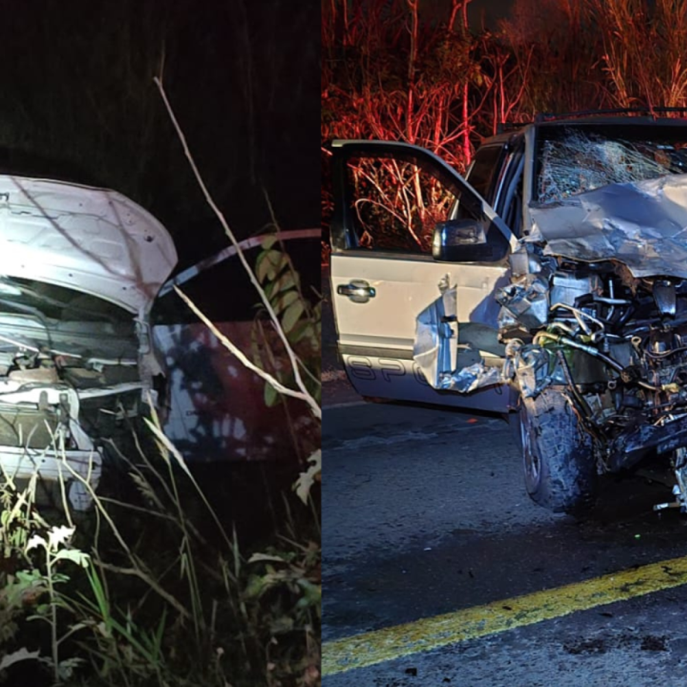 Criança e quatro adultos ficam feridos em colisão frontal em MG