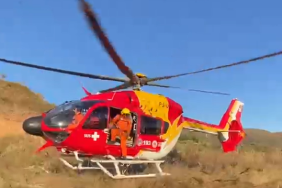 Resgate aéreo em rapel salva mulher ferida em trilha de difícil acesso em Macacos -  (crédito: Corpo de Bombeiros/Reprodução)