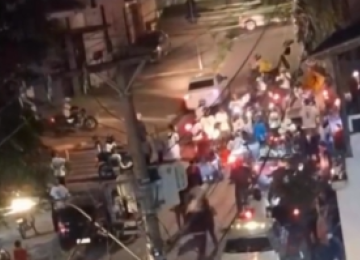 Motociata em homenagem a vítima no local do acidente, no Barreiro, em BH -  (crédito: Redes Sociais/Reprodução)