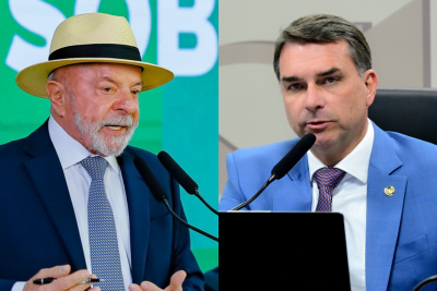  Lula e Flávio Bolsonaro estão tecnicamente empatados em Minas Gerais
 -  (crédito: Ricardo Stuckert/PR e Geraldo Magela/Agência Senado)