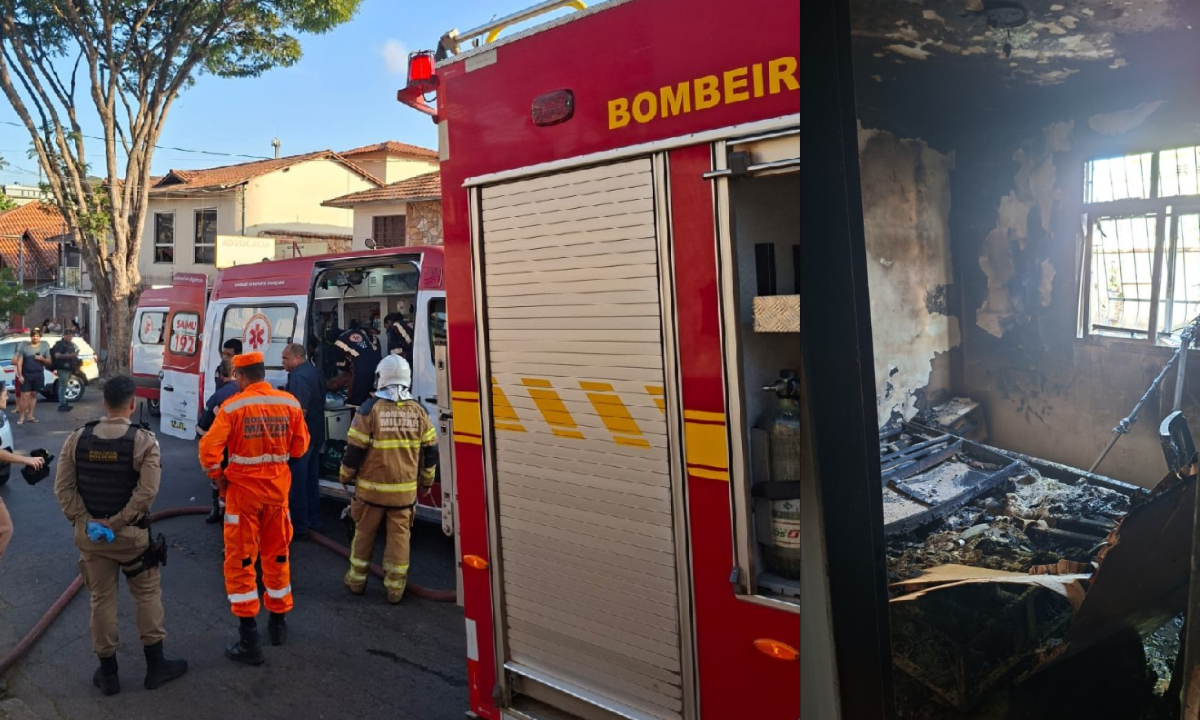Explosão é ouvida antes de incêndio que deixa um morto na Grande BH - (crédito: Corpo de Bombeiros/Reprodução)