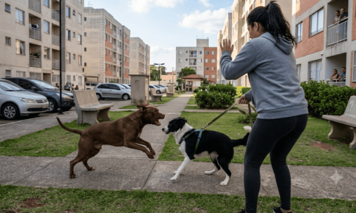 Moradora de condomínio acionou a Justiça após seu cão morrer em decorrência do ataque de um animal de rua
- (crédito: Google Gemini/Imagem ilustrativa)