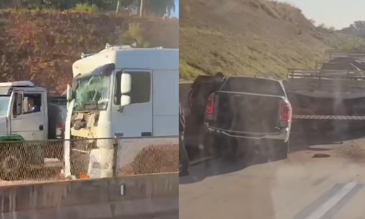 Dois acidentes no mesmo trecho causam lentidão na BR-381 - (crédito: Redes Sociais/Reprodução)